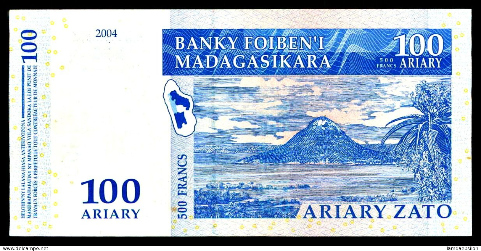 A8 MADAGASCAR   BILLETS DU MONDE   BANKNOTES  100 ARIARY 2004 - Madagascar