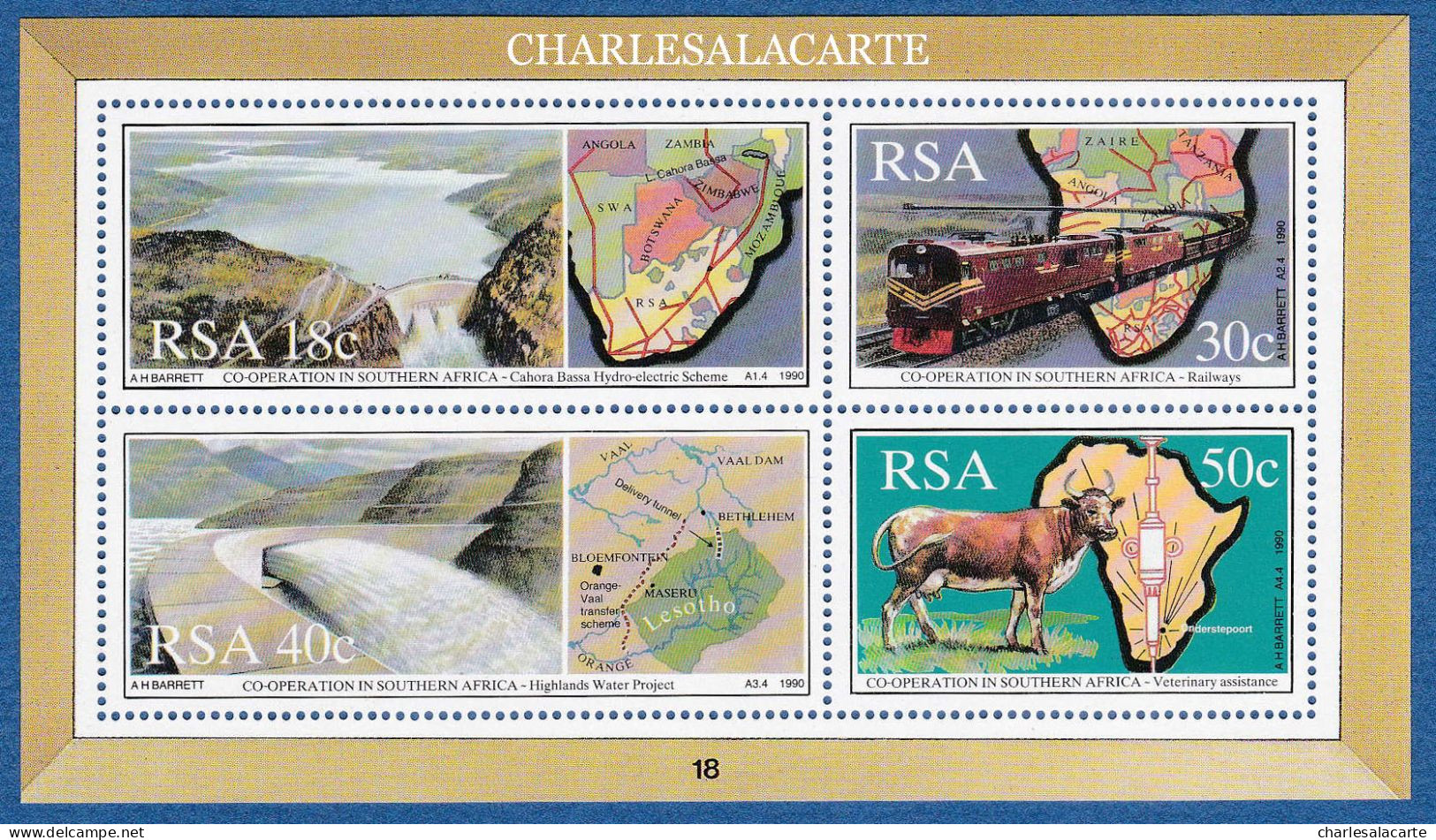 SOUTH AFRICA  1990 SOUTH AFRICAN COUNTRIES CO-OPERATION  M.S.  S.G. MS 704  U.M. - Blocks & Sheetlets