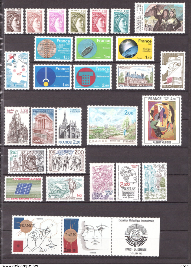 FRANCE - 1981 - Année Complète - N° 2118 à 2177 - Neufs ** - 60 Tp - 1980-1989