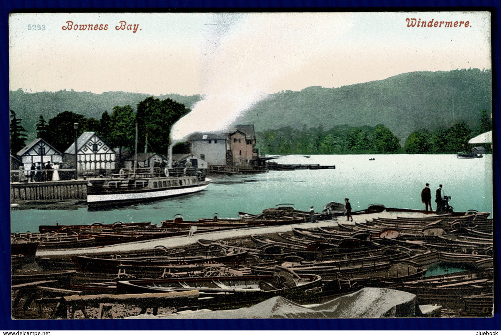 Ref 1617 - Early Postcard - Steam Boat Bowness Bay - Windermere Lake District Cumbria - Windermere