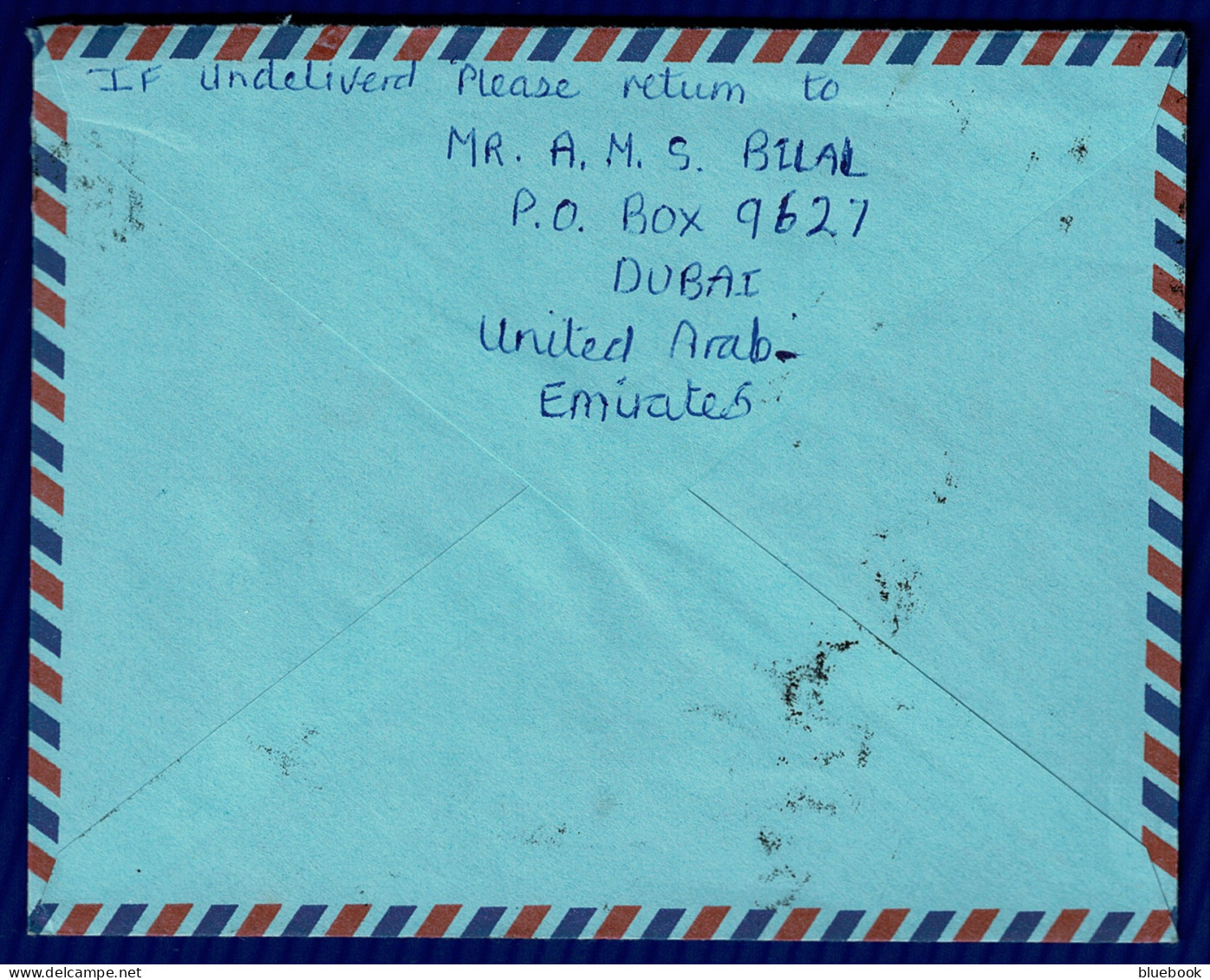 Ref 1618 -  1985 United Arab Emirates Airmail Cover - Dubai 200f Rate To Shoreham Airport UK - Dubai