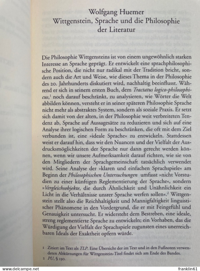 Wittgenstein und die Literatur.