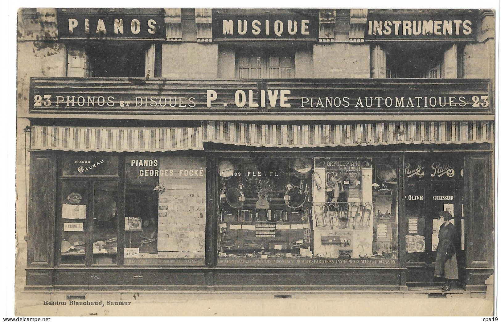 49    SAUMUR   P. OLIVE   PIANOS   AUTOMATIQUES   PHONOS   DISQUES  INSTRUMENTS - Saumur