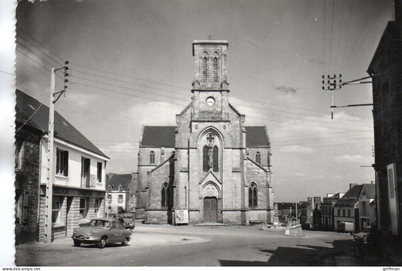 BREHAN LOUDEAC RUE PRINCIPALE ET L'EGLISE CPSM GM TBE - Loudéac