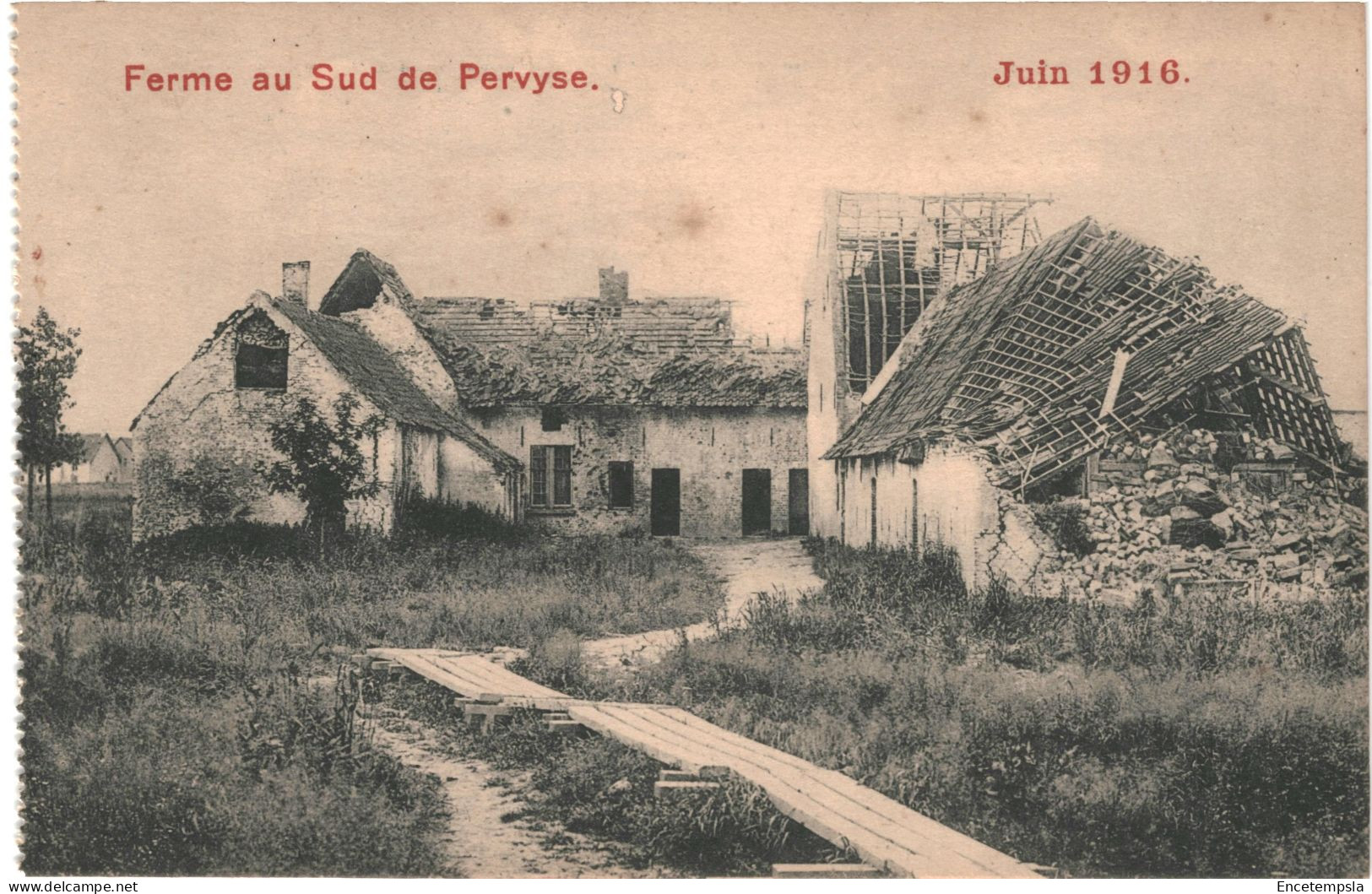 CPA Carte Postale  Belgique  Ferme Du Sud De Pervyse Juin 1916 Ruine De La Guerre VM67647 - Diksmuide