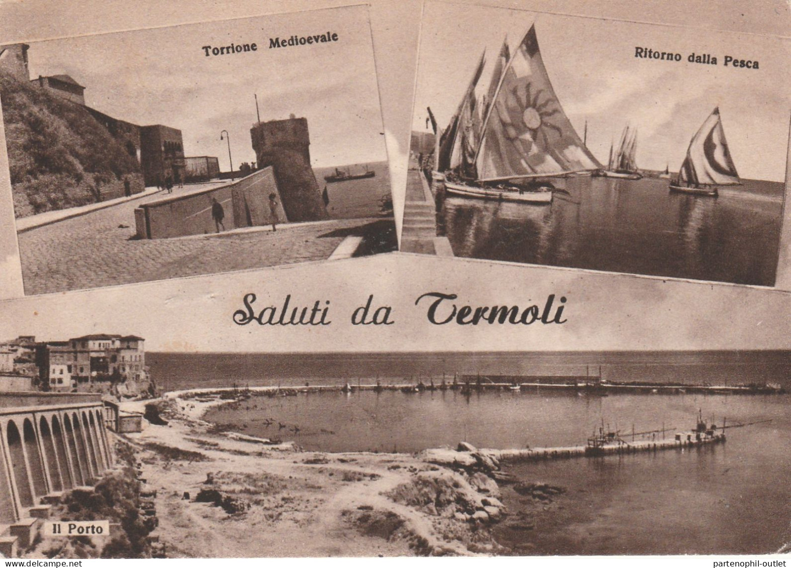 Cartolina  - Postcard /  Viaggiata - Sent  /  Termoli - Saluti. ( Gran Formato ) - Autres & Non Classés