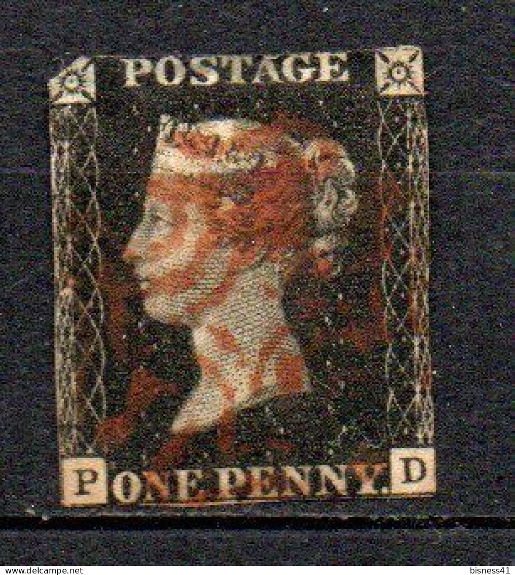 Col33 Grande Bretagne Great Britain 1840 N° 1 Oblitéré Cote : 325,00€ - Used Stamps