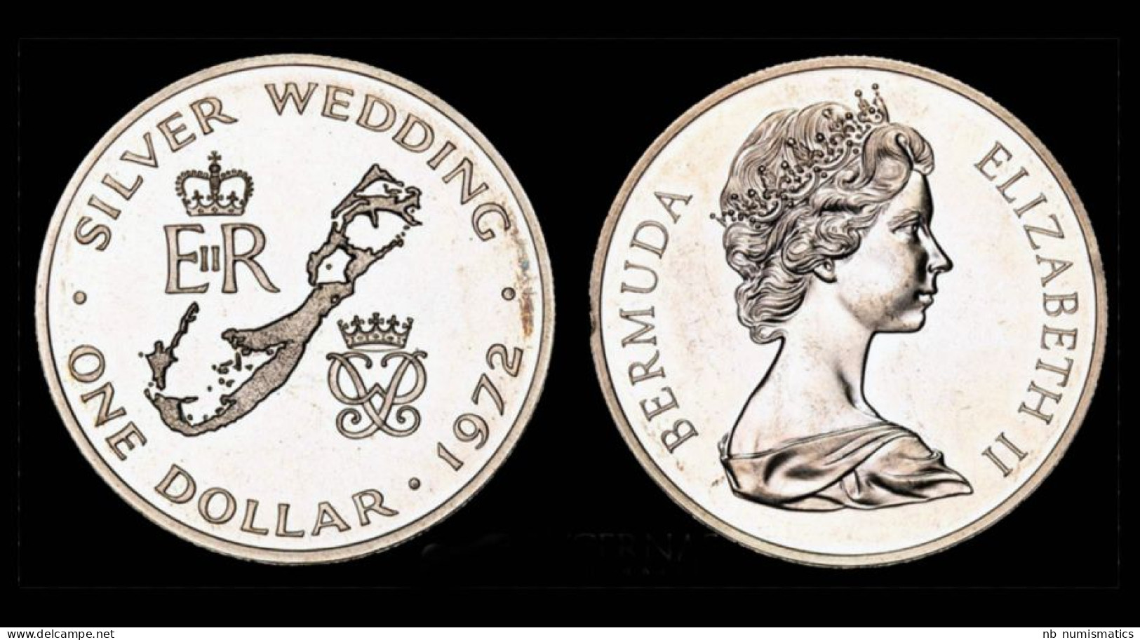 Bermuda 1 Dollar 1972- Silver Wedding 1972 - Bermuda