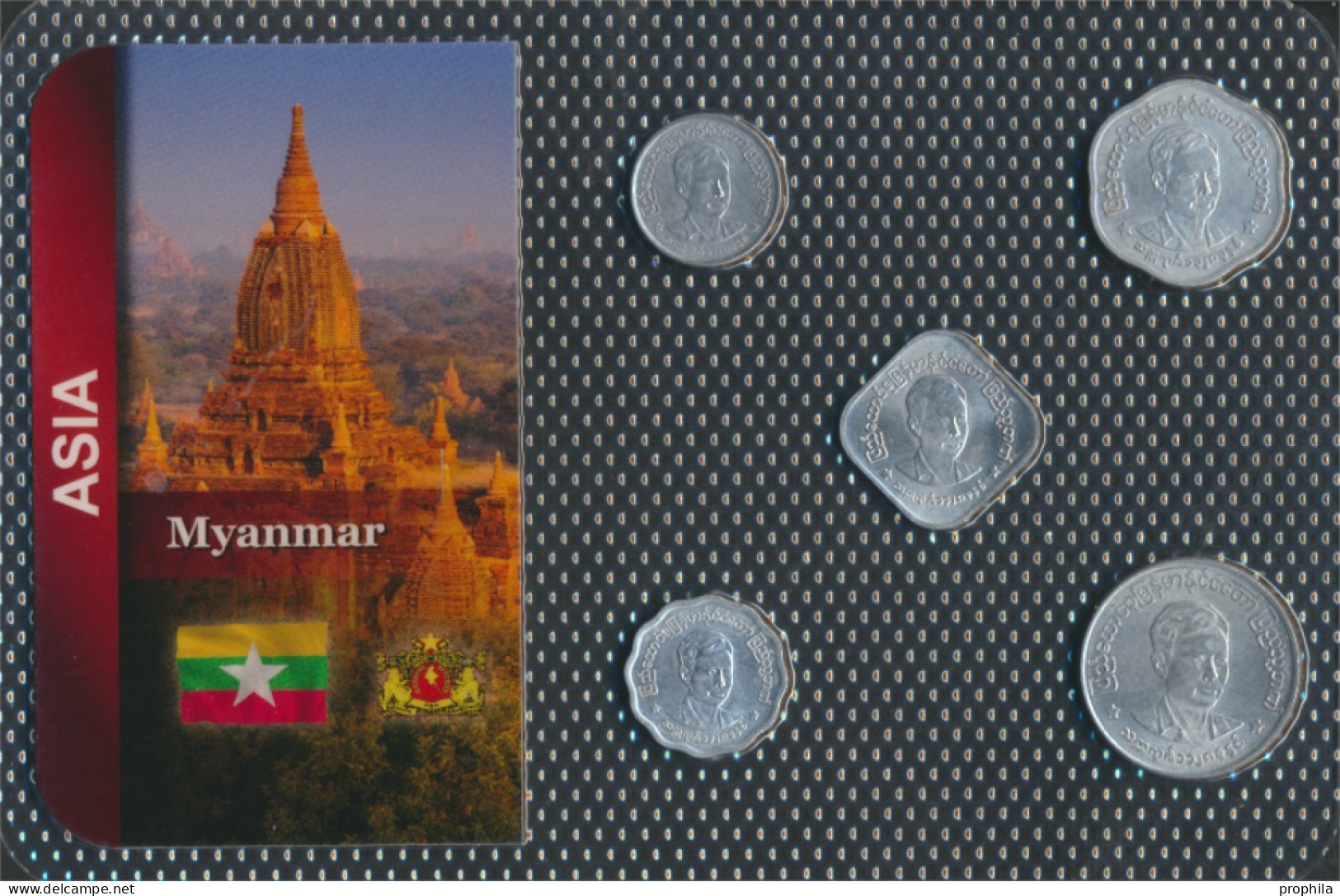 Myanmar 1966 Stgl./unzirkuliert Kursmünzen 1966 1 Pyas Bis 50 Pyas (10103235 - Birmania