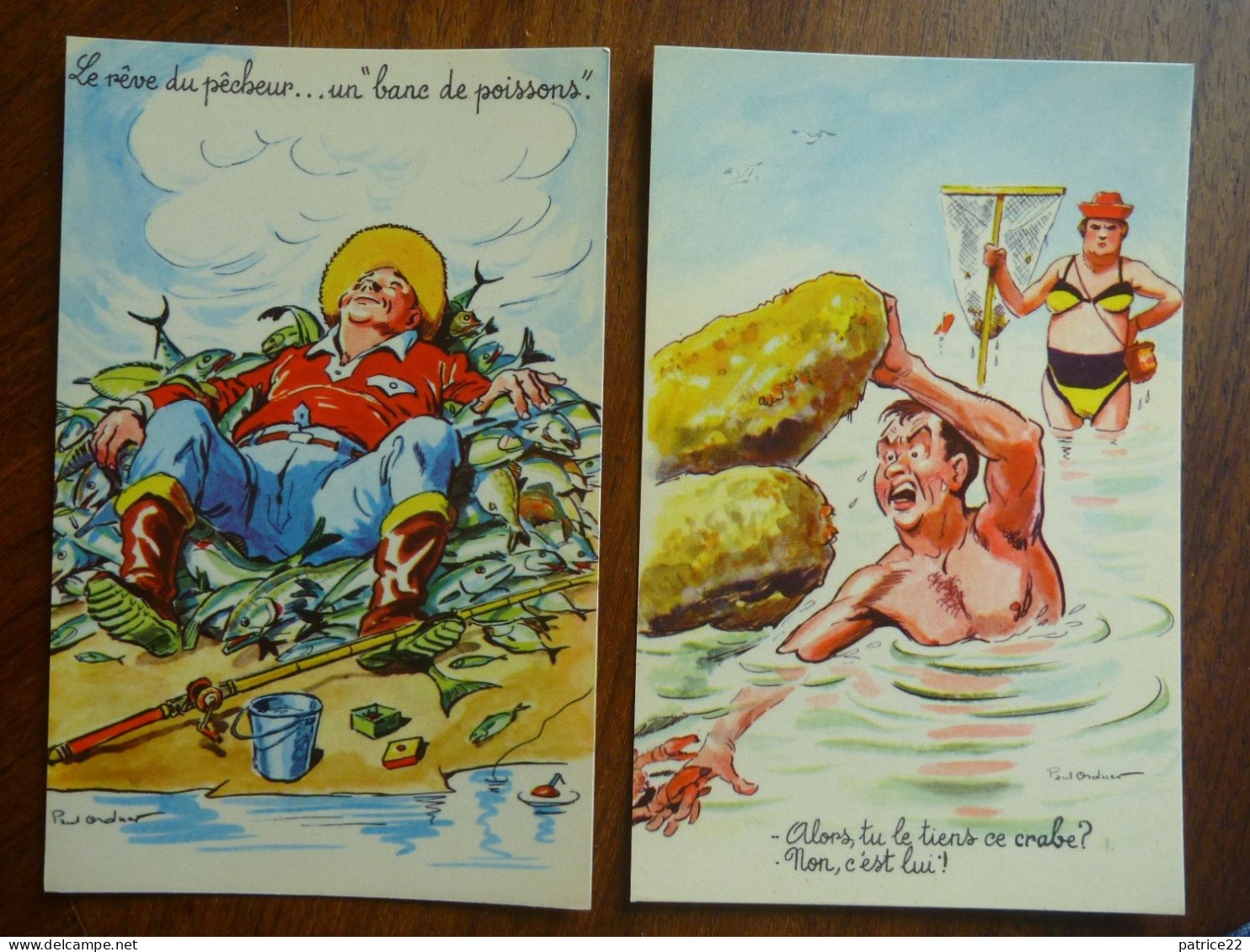 Lot De 2 CPA Non écrites - HUMOUR De ORDNER - Pêche Pêcheur - Ordner, P.