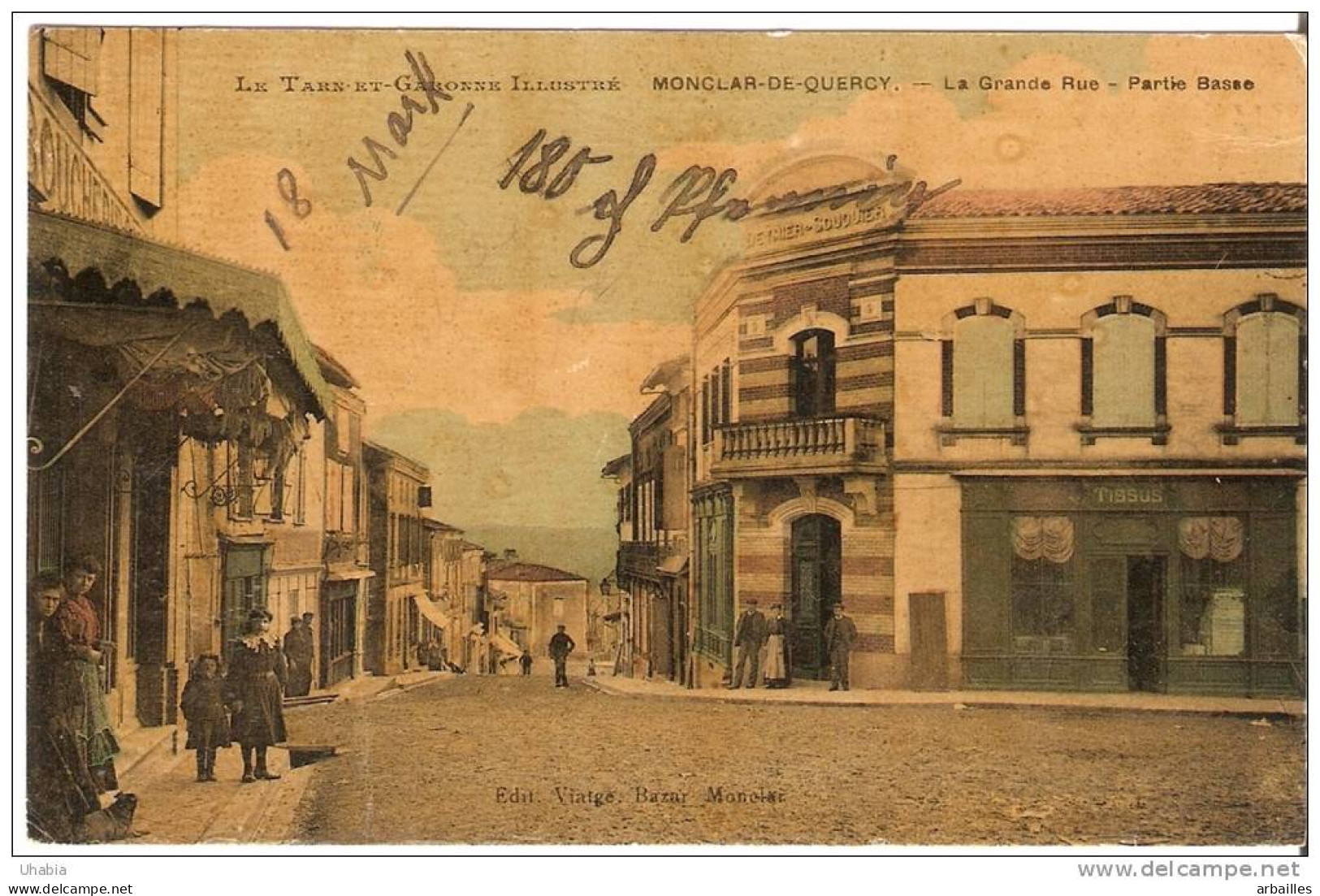 Montclar-de-Quercy.La Grande Rue.Partie Basse. - Montclar De Quercy