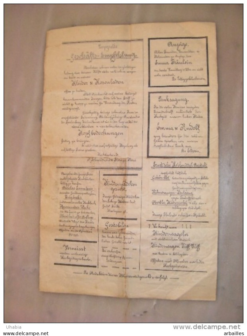 Hochzeits-Zeitung. Journal De Mariage. Loerrach.30 Juillet 1907. - Christianisme