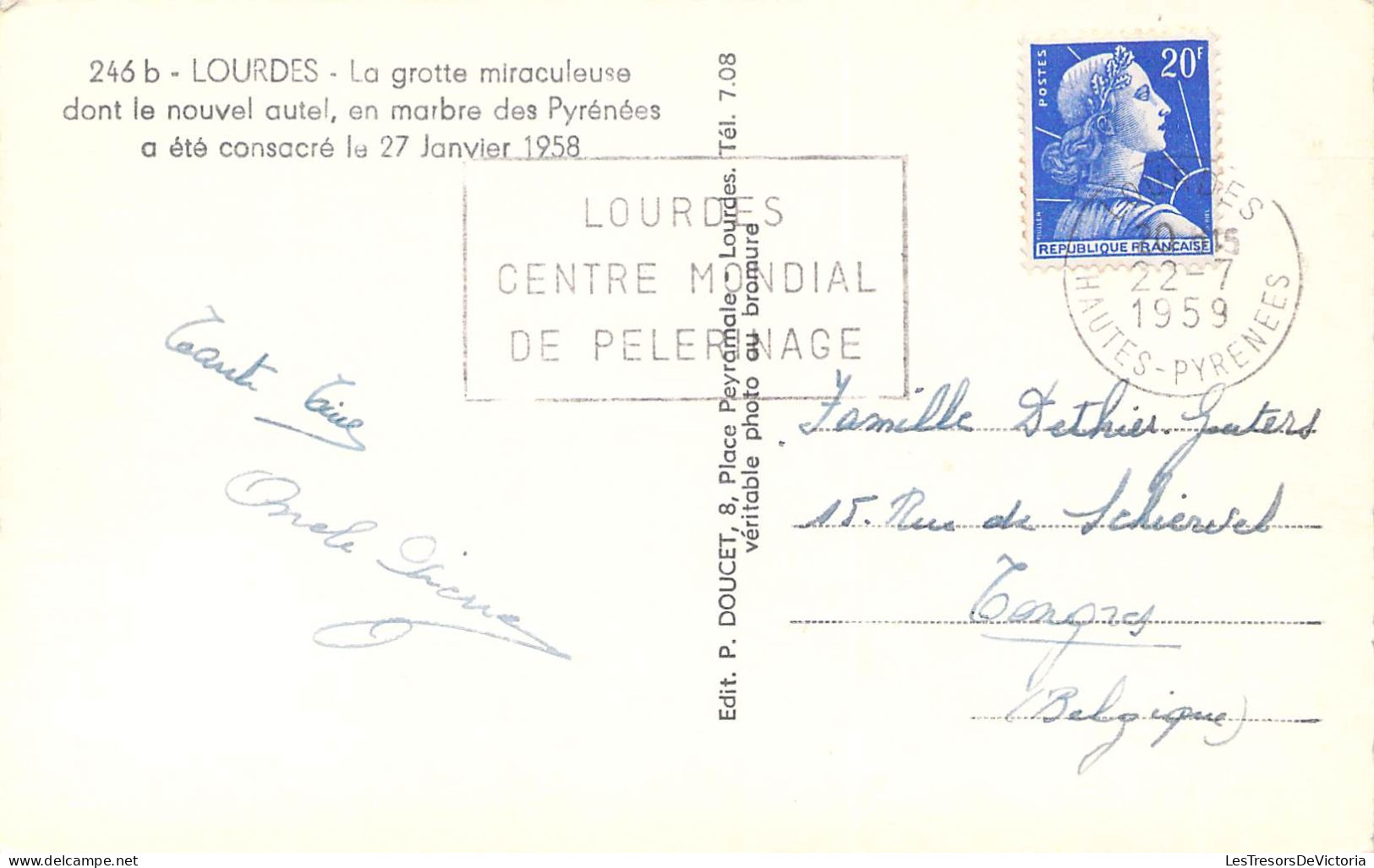 FRANCE - 65 - LOURDES - La Grotte Miraculeuse Dont Le Nouvel Autel En Marbre Des Pyrénées - Carte Postale Ancienne - Lourdes