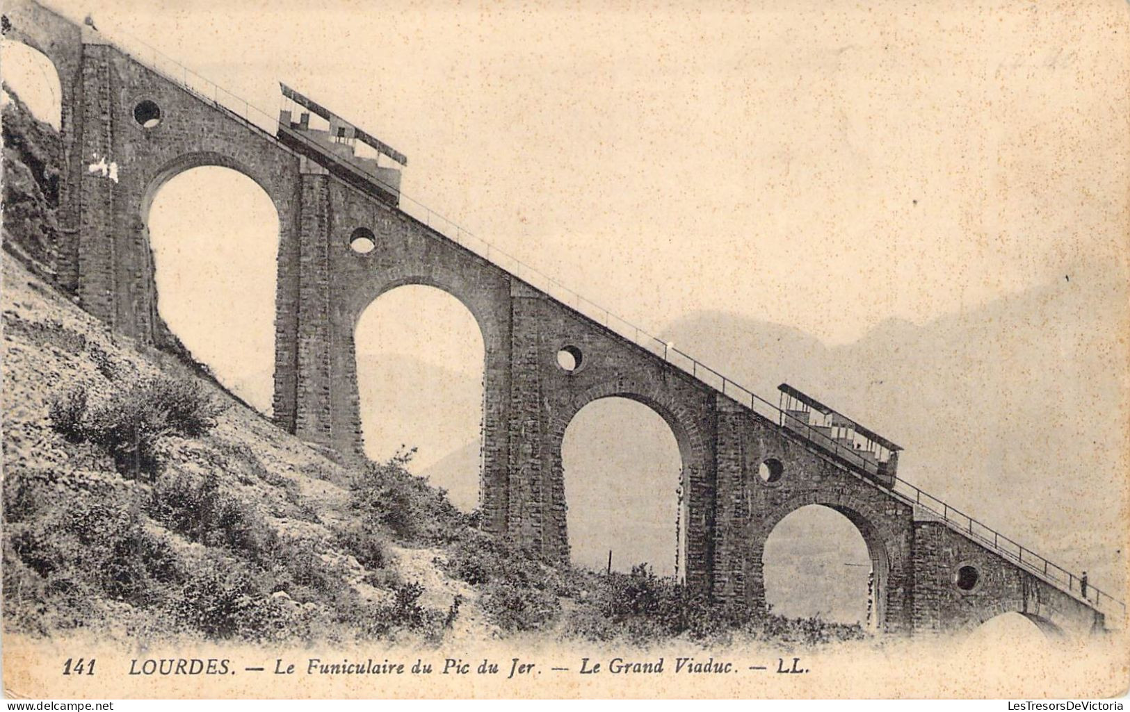 FRANCE - 65 - LOURDES - Le Funiculaire Du Pic Du Jer - Le Grand Viaduc - LL - Carte Postale Ancienne - Lourdes