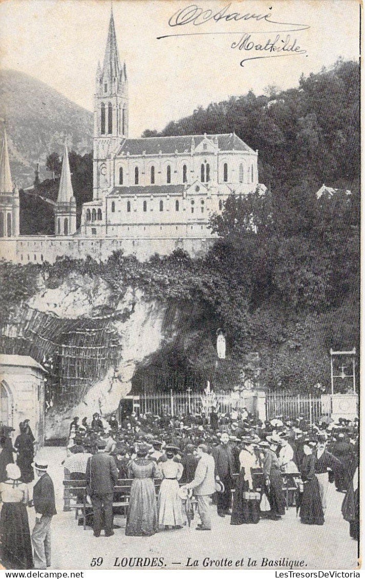 FRANCE - 65 - LOURDES - La Grotte Et La Basilique - Carte Postale Ancienne - Lourdes