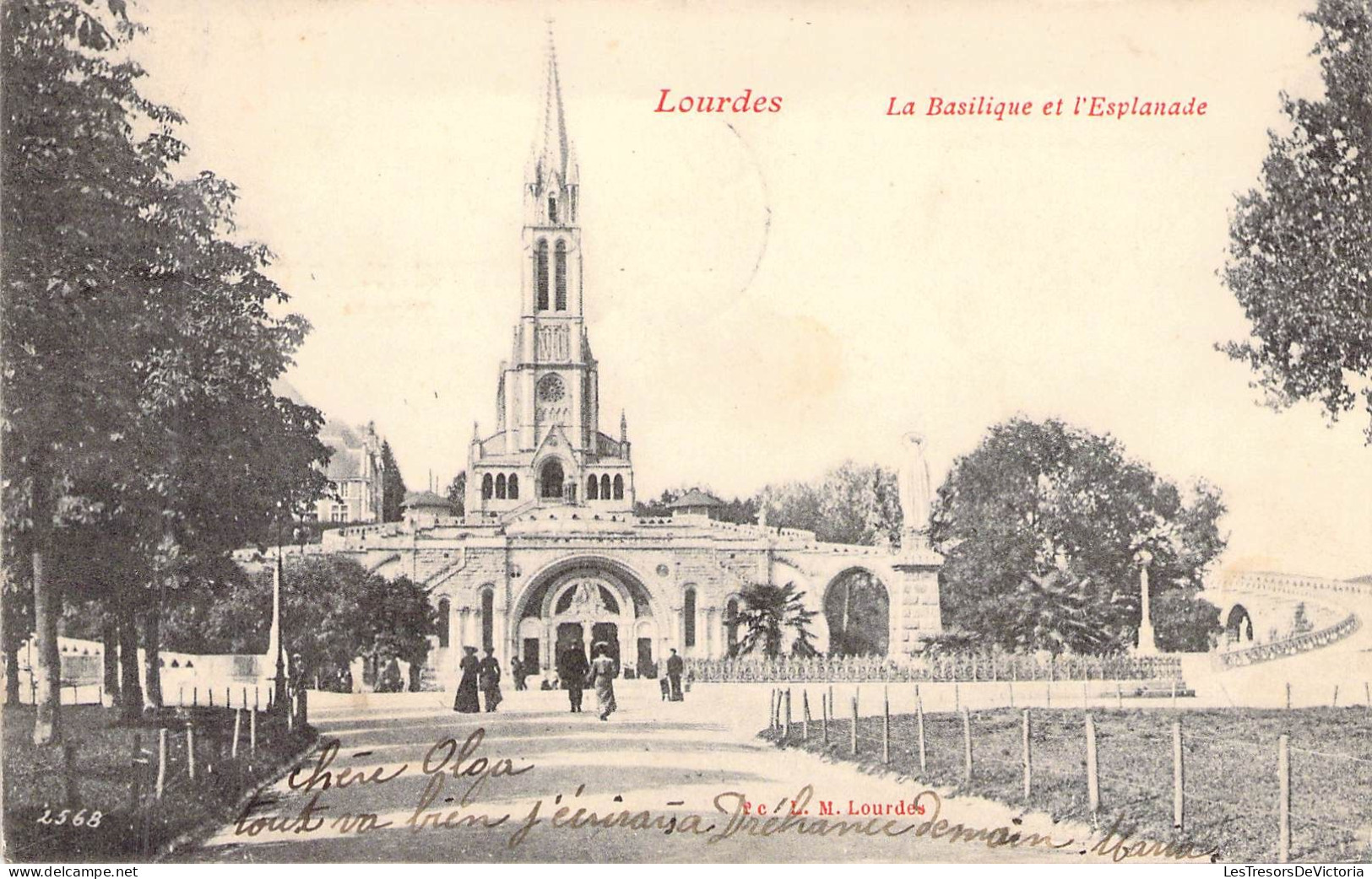 FRANCE - 65 - LOURDES - La Basilique Et L'Esplanade - Carte Postale Ancienne - Lourdes