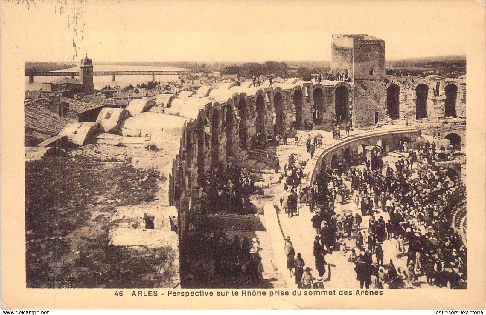 FRANCE - 13 - ARLES - Perspective Sur Le Rhône Prise Du Sommet Des Arènes - Carte Postale Ancienne - Arles