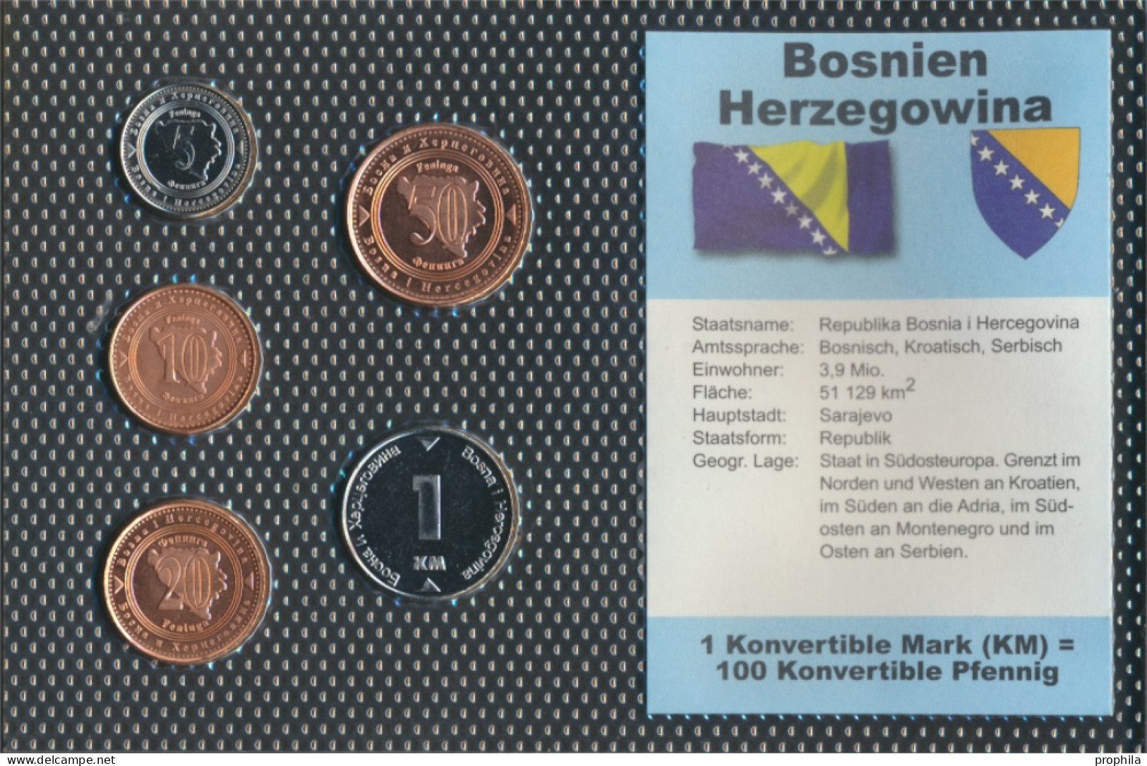 Bosnien-Herzegowina Stgl./unzirkuliert Kursmünzen Stgl./unzirkuliert 1998-2005 5 Feninga Bis 1 Konvertible Ma (10127521 - Bosnia And Herzegovina