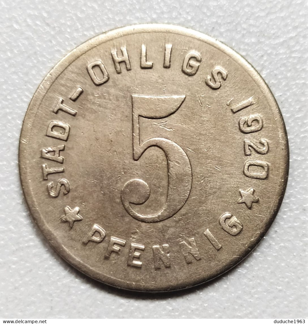 Allemagne. 5 Pfennig 1920 Stadt Ohligs - 5 Rentenpfennig & 5 Reichspfennig