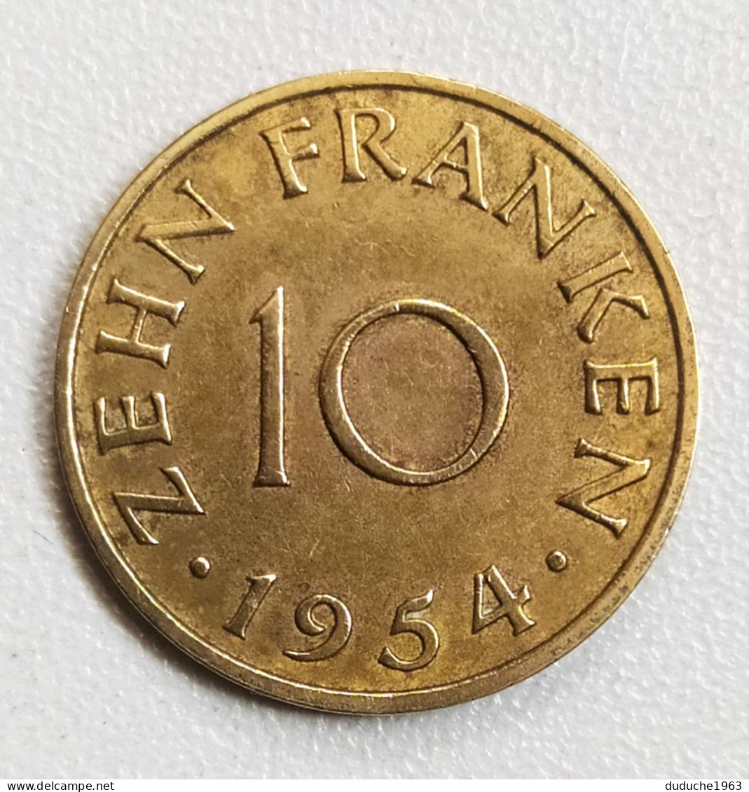 Allemagne. 10 Franken Saarland 1954 - Altri & Non Classificati