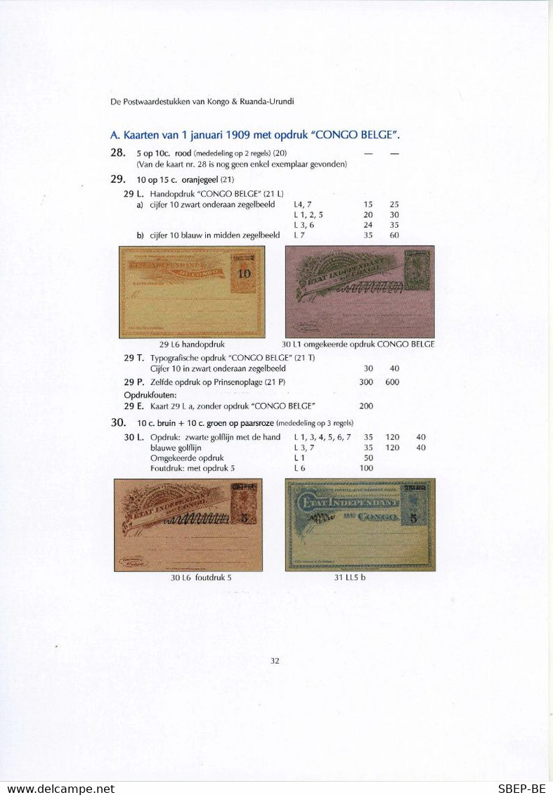 Catalogus "De Postwaardestukken Van Kongo En Van Ruanda-Urundi" - Entiers Postaux