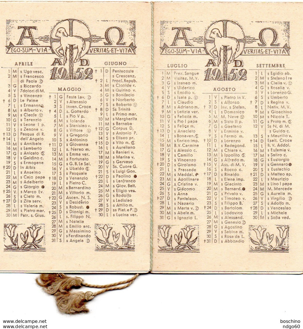 Calendrier / Calendario " Opera Dell ' Adorazione Perpetua - Padova " - Petit Format : 1941-60