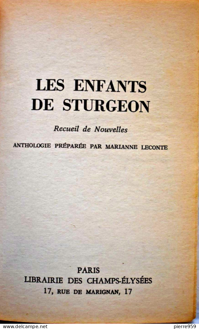 Les Enfants De Sturgeon - Anthologie Préparée Par Marianne Leconte - Le Masque SF