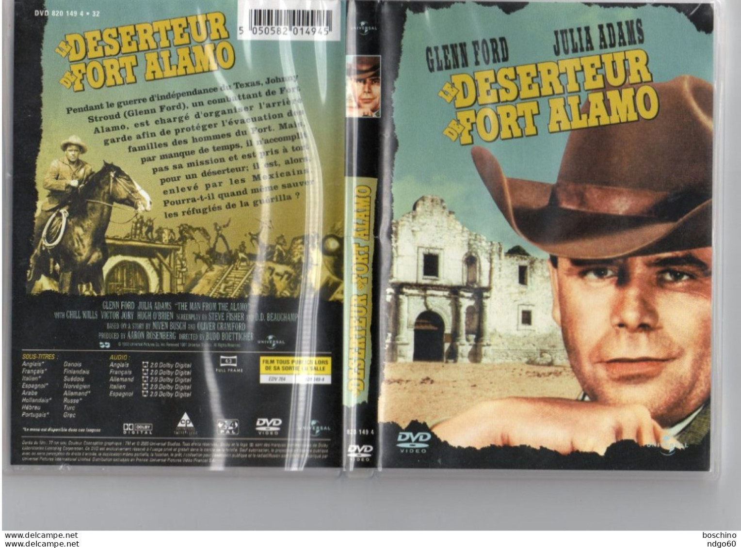 DVD Western - Le Déserteur De Fort Alamo ( 1953) Avec Glenn Ford - Western