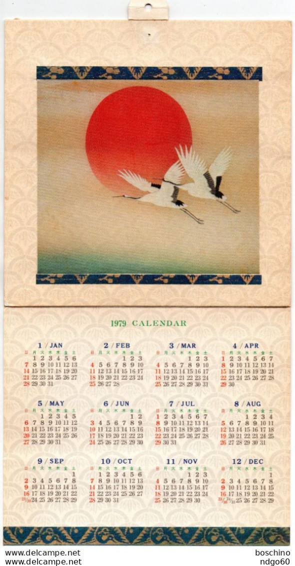 Calendrier Japonais Année 1979 , Illustration En Tissu (en 2 Volets Ou 3 Volets) - Formato Grande : 1971-80