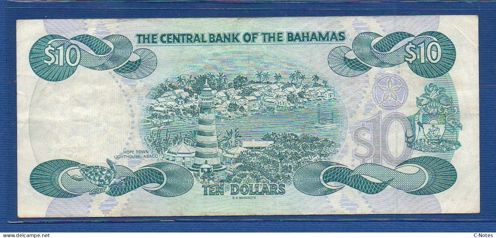 BAHAMAS - P.53 – 10 Dollars L. 1974 (1992) AVF, S/n L881298 - Bahama's