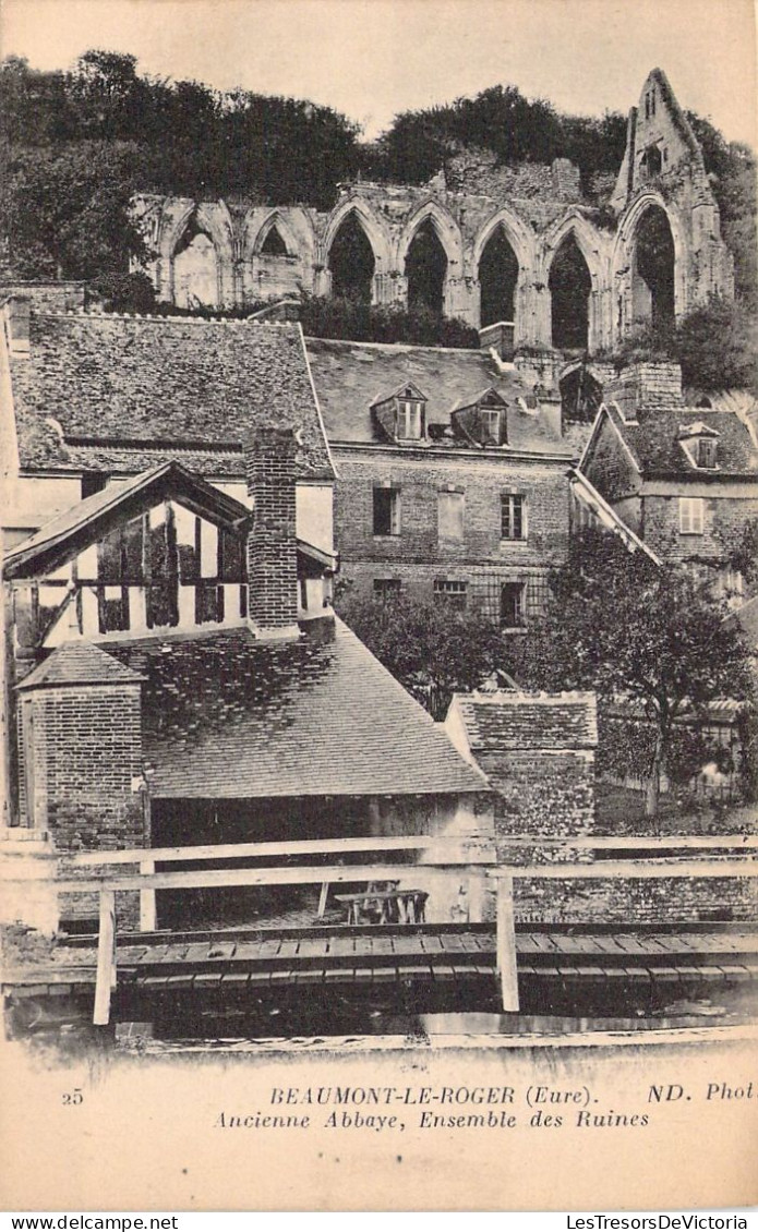 FRANCE - 27 - BEAUMONT LE ROGER - Ancienne Abbaye - Ensemble Des Ruines - Carte Postale Ancienne - Beaumont-le-Roger