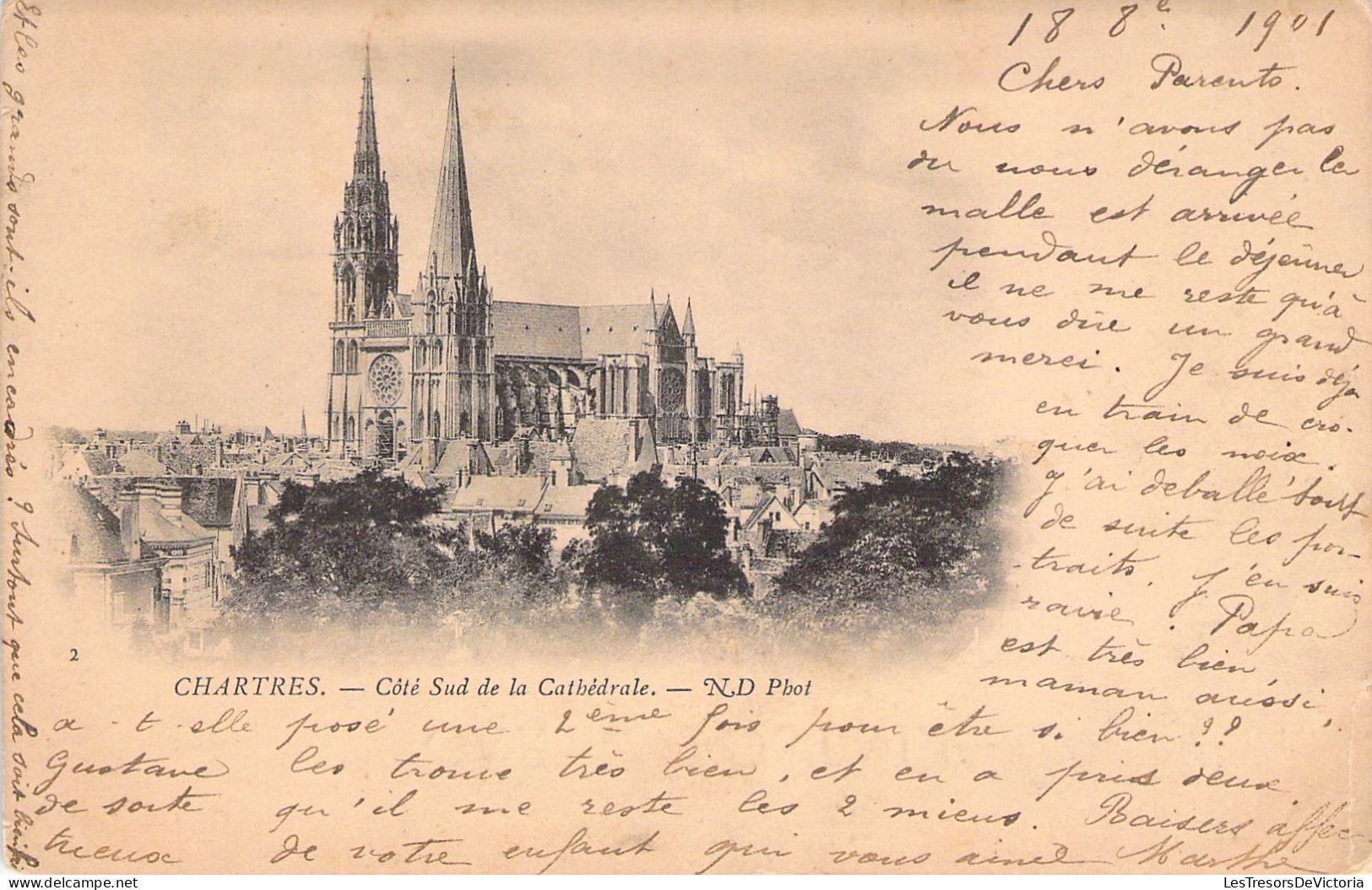 FRANCE - 28 - CHARTRES - Côté Sud De La Cathédrale - Carte Postale Ancienne - Chartres