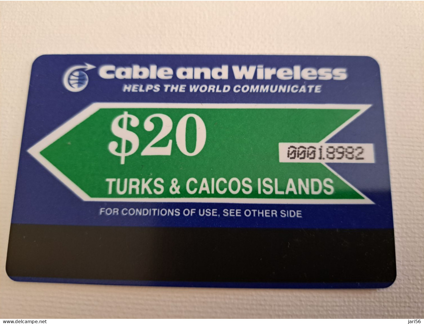 TURKS & CAICOS ISLANDS $ 20,-  AUTELCA CARDS 1E ISSUE  Prepaid      Fine Used Card  **13473** - Turks & Caicos (Islands)