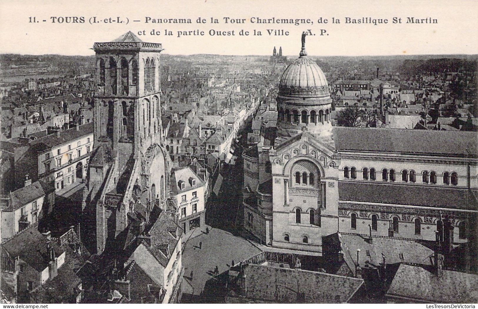 FRANCE - 37 - TOURS - Panorama De La Tour Charlemagne De La Basilique St Martin - Carte Postale Ancienne - Tours