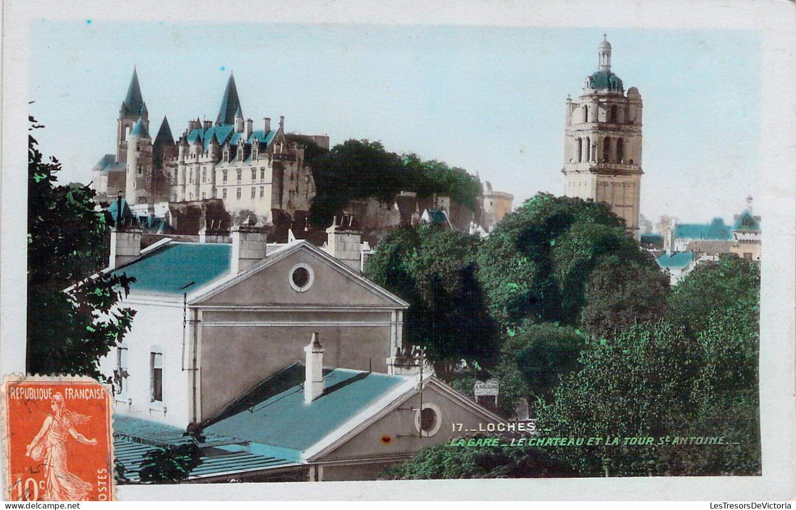 FRANCE - 37 - LOCHES - La Gare - Le Château Et La Tour Saint Antoine - Carte Postale Ancienne - Loches