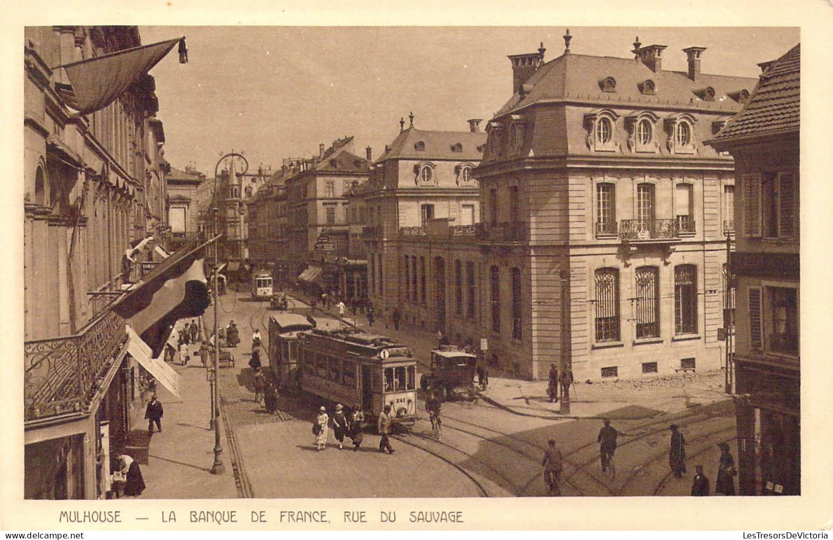 FRANCE - 68 - Mulhouse - La Banque De France, Rue De Sauvage - Carte Postale Ancienne - Mulhouse