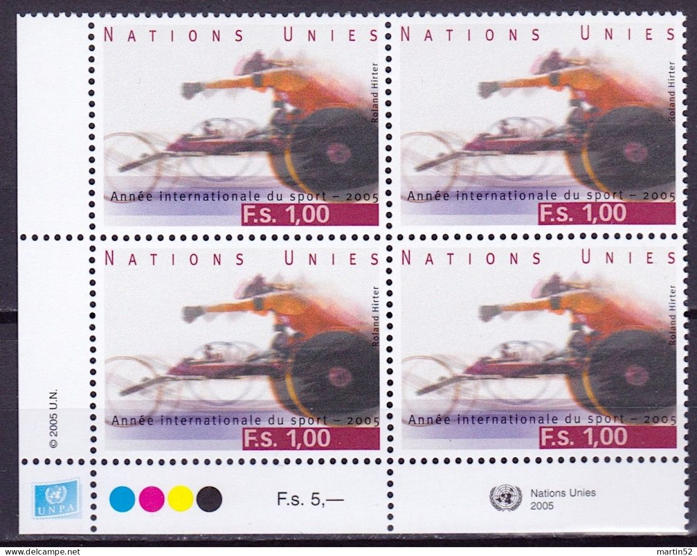 UNO-Genf ONU Genève UN Geneva 2005: "Année Du Sport" (cyclisme & Handicapés) Zu 524 Mi 516 ** MNH (Zu CHF 10.00) - Sport Voor Mindervaliden