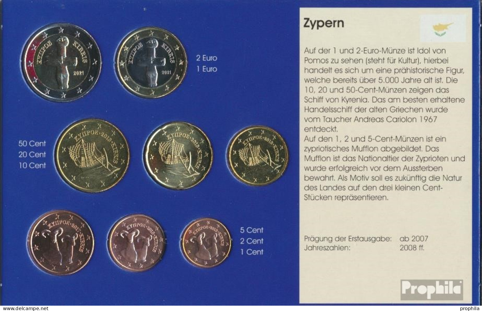 Zypern Stgl./unzirkuliert Kursmünzensatz Gemischte Jahrgänge Stgl./unzirkuliert Ab 2008 Euro Komplettausgabe - Cipro