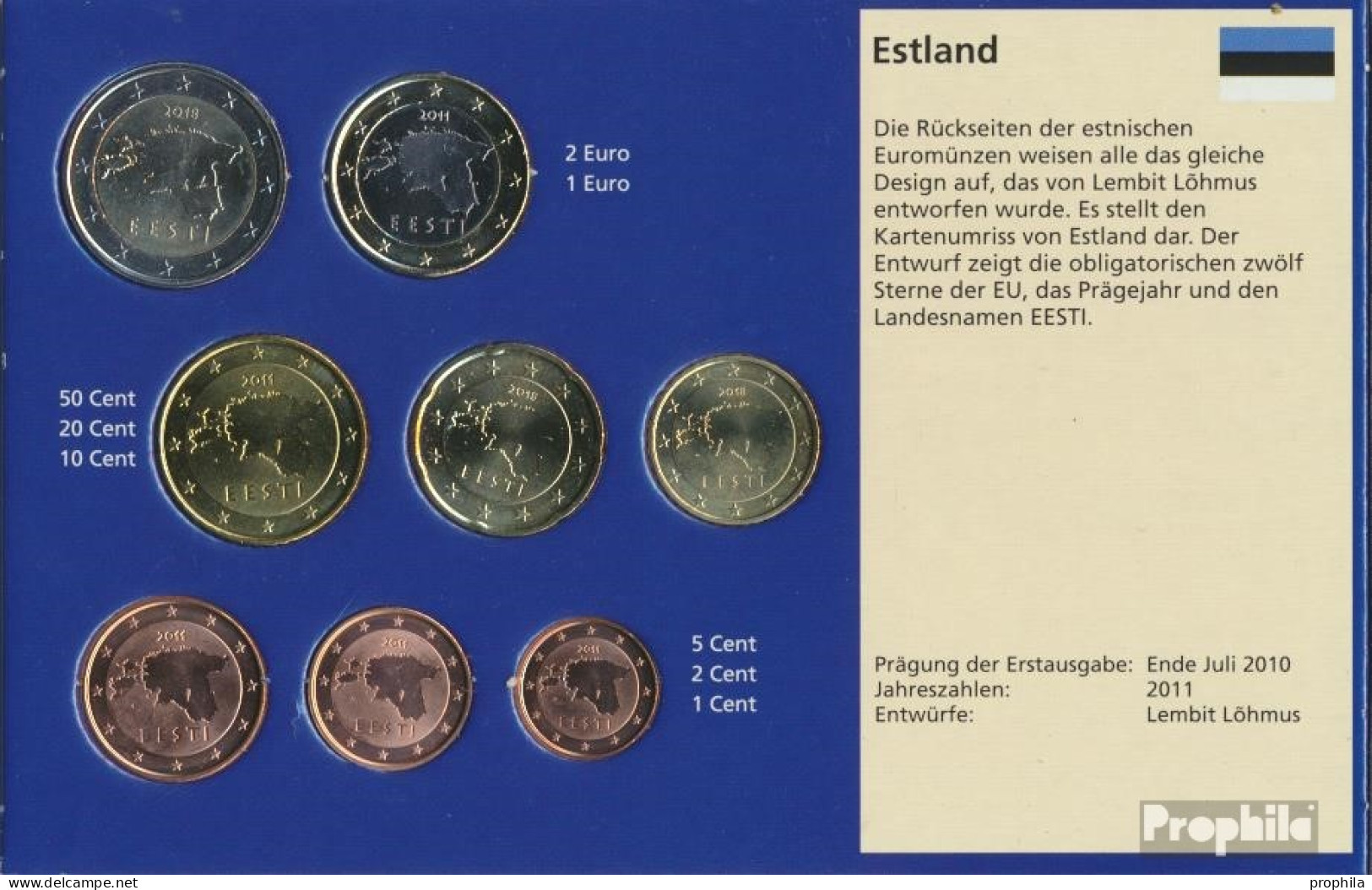 Estland Stgl./unzirkuliert Kursmünzensatz Gemischte Jahrgänge Stgl./unzirkuliert Ab 2011 Euro Komplettausgabe - Estonie