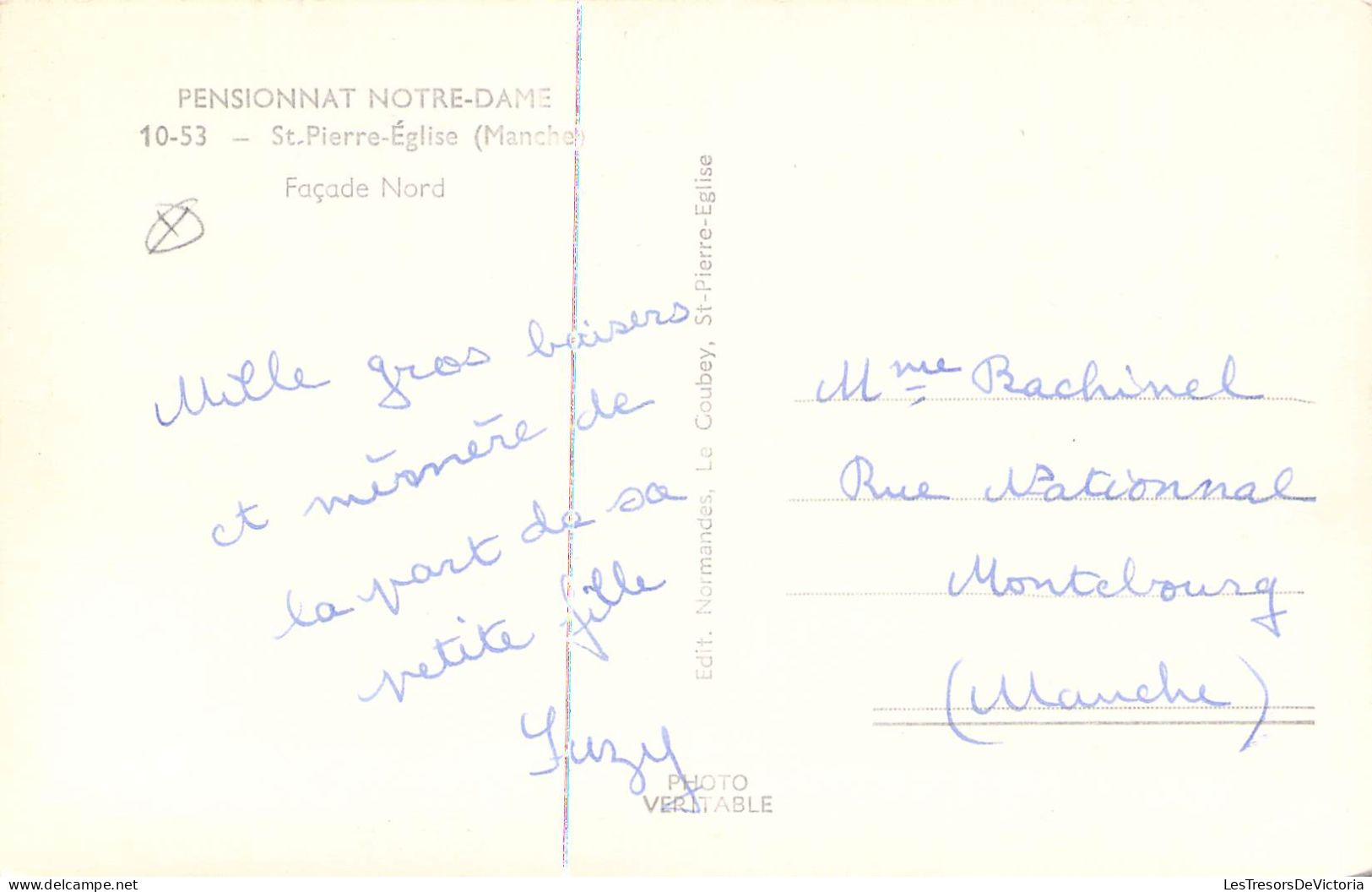 FRANCE - 50 - SAINT PIERRE EGLISE - Façade Nord - Edit Normandes - Carte Postale Ancienne - Saint Pierre Eglise