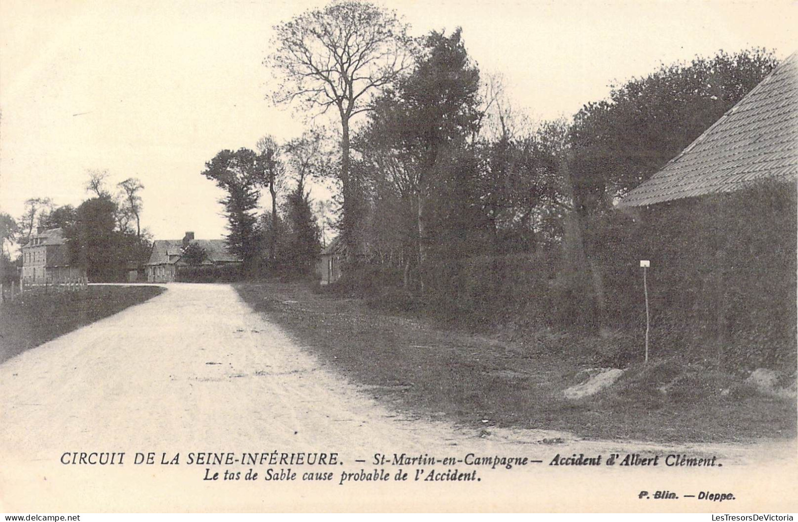 FRANCE - 76 - Saint-Martin-en-Campagne - Accident D'Albert Clément - Le Tas De Sable Cause.. - Carte Postale Ancienne - Autres & Non Classés