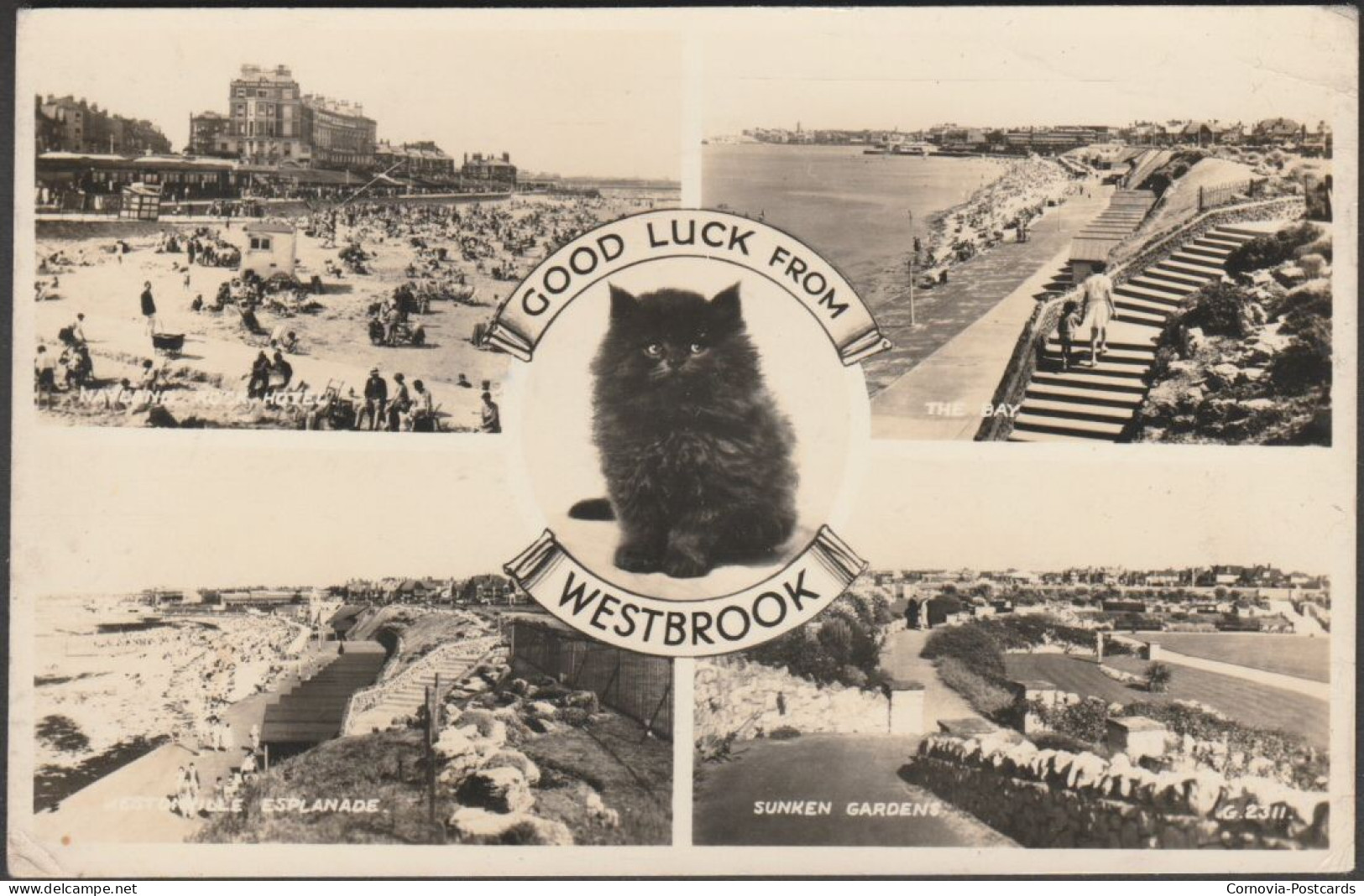 Good Luck From Westbrook, Kent, 1956 - Valentine's RP Postcard - Margate