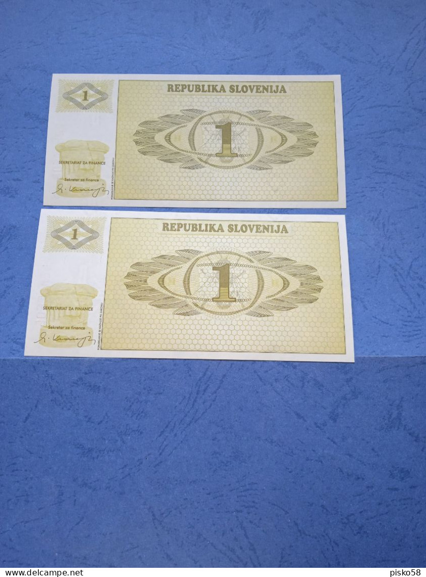 SLOVENIA-P1 1T 1990 UNC (2 Consecutivi) - Slovenia