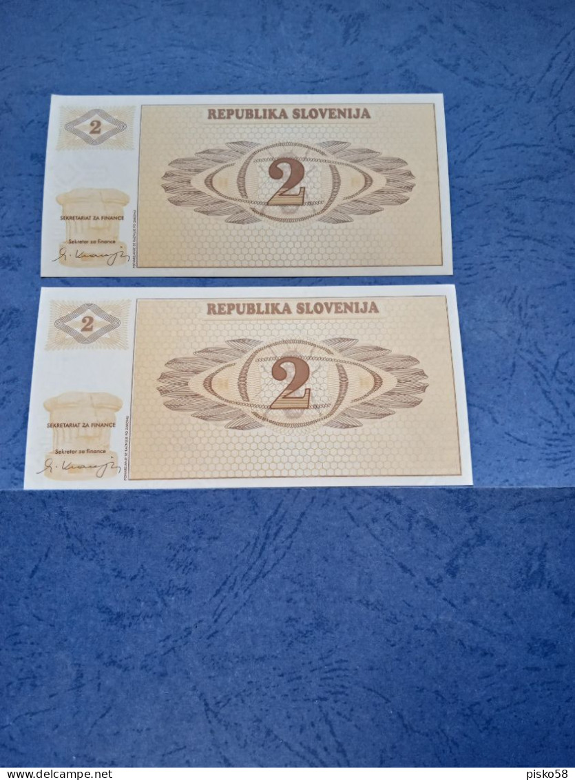 SLOVENIA-P2 2T 1990 UNC (2 Consecutivi) - Eslovenia