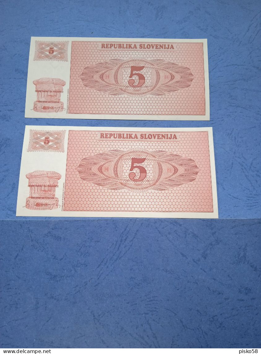 SLOVENIA-P3 5T 1990 UNC (2 Consecutivi) - Slovénie