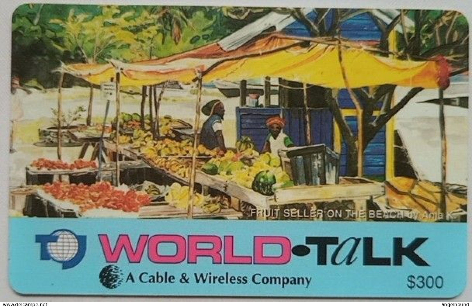 Jamaica World Talk J$300  Prepaid  " Fruit Seller On The Beach " - Jamaica