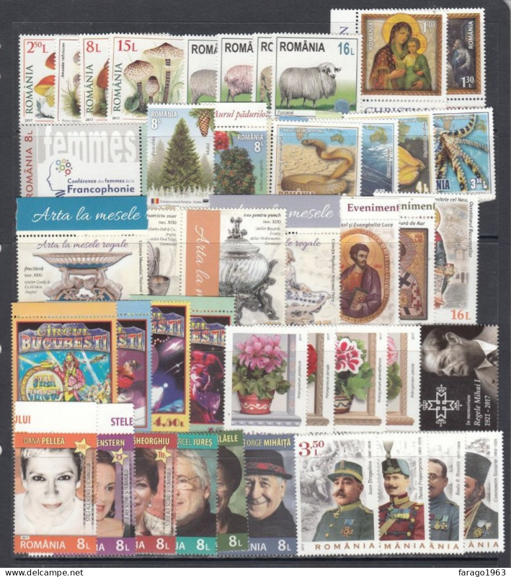 2017 Romania Year Complete Set Of 148 Stamps Missing Souvenir Sheets MNH @ Below Face Value - Volledig Jaar