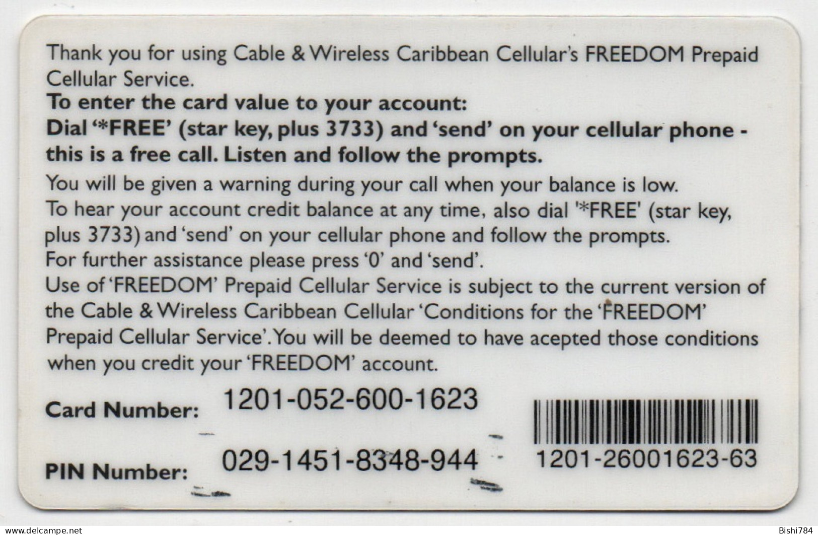 St. Lucia - Freedom Wireless $40 (RED LETTERS) - St. Lucia