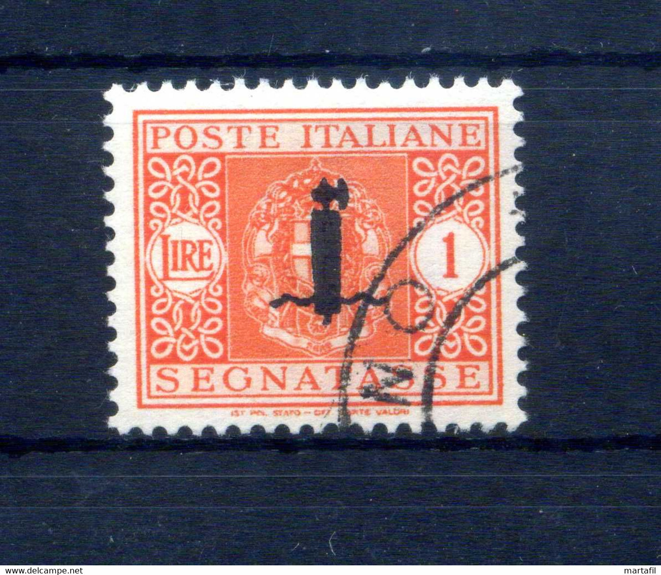 1944 Repubblica Sociale Italiana RSI Segnatasse 68 Usato, Soprastampato Con Piccolo Fascio - Postage Due