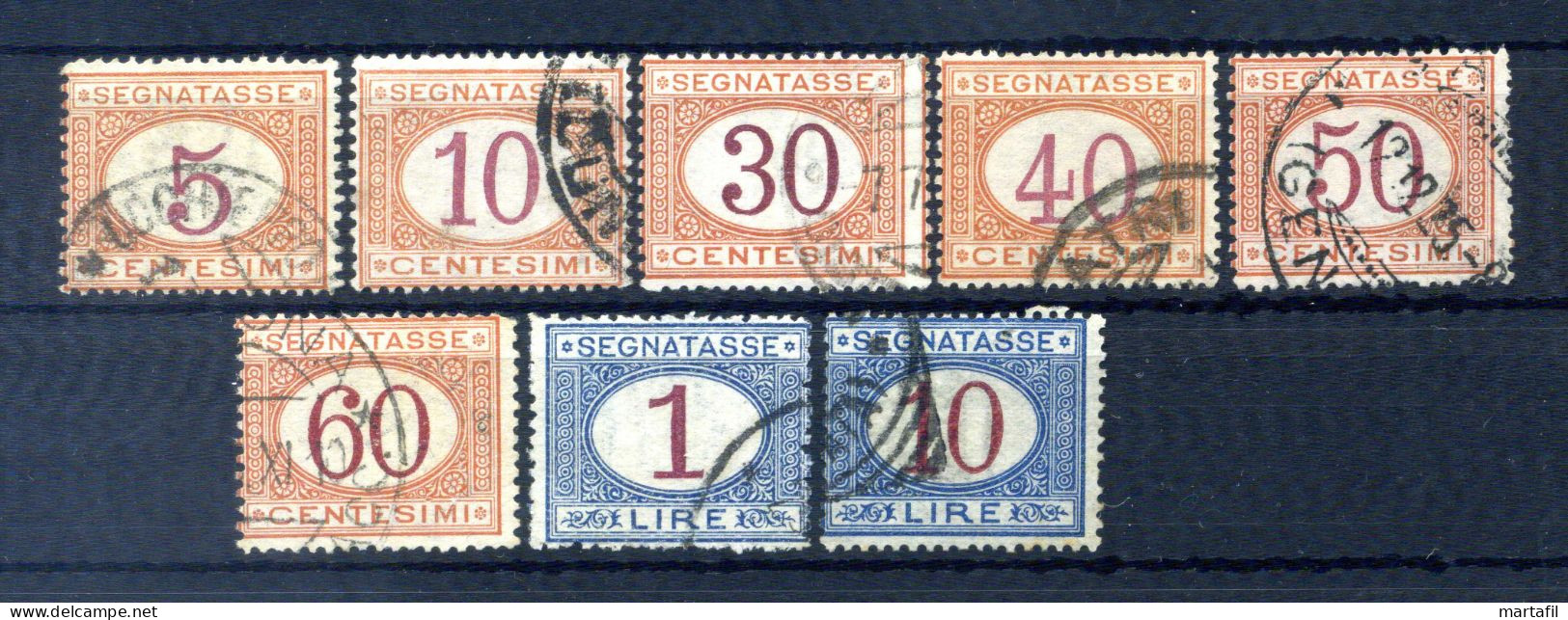 1890-94 ITALIA REGNO SEGNATASSE LOTTO USATO 20/21 + 23/28 - Impuestos